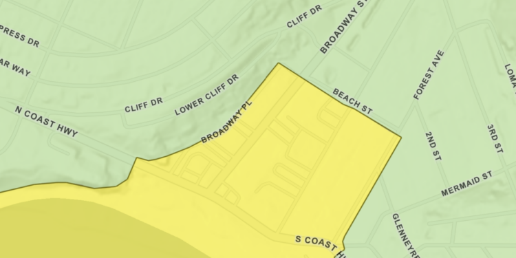 Laguna Beach tsunami hazard area