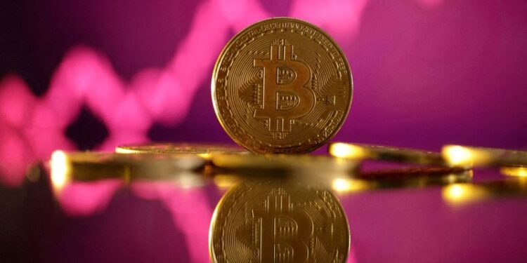 © Reuters. FILE PHOTO: Representation of the bitcoin cryptocurrency and a price chart are seen in this illustration taken October 24, 2023. REUTERS/Dado Ruvic/Illustration/File Photo