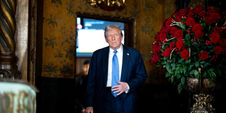 President-Elect Trump Speaks To The Press At Mar-A-Lago