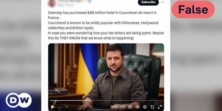 No, Zelenskyy didn't buy a luxury hotel – DW – 12/04/2024