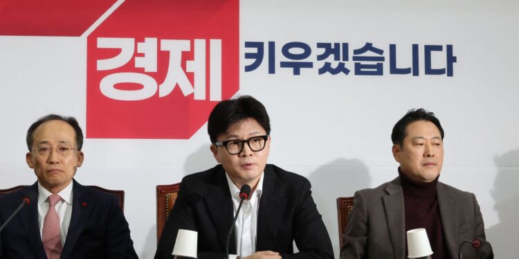 South Korea’s ruling party leader calls for suspension of Yoon’s powers