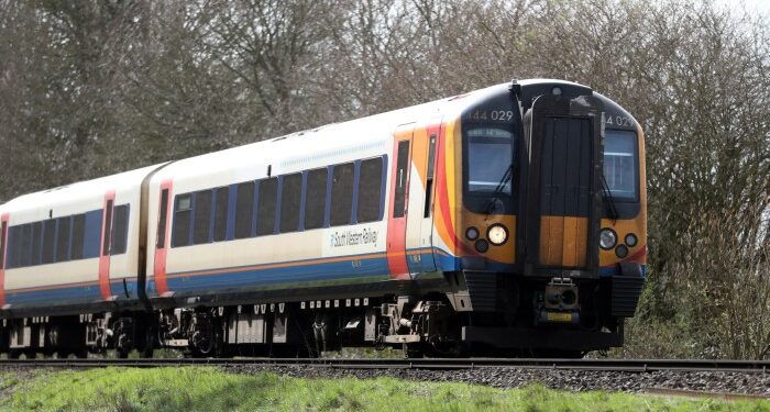 A South Western Railway train in Hampshire