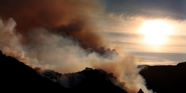 A plume of smoke over Malibu.